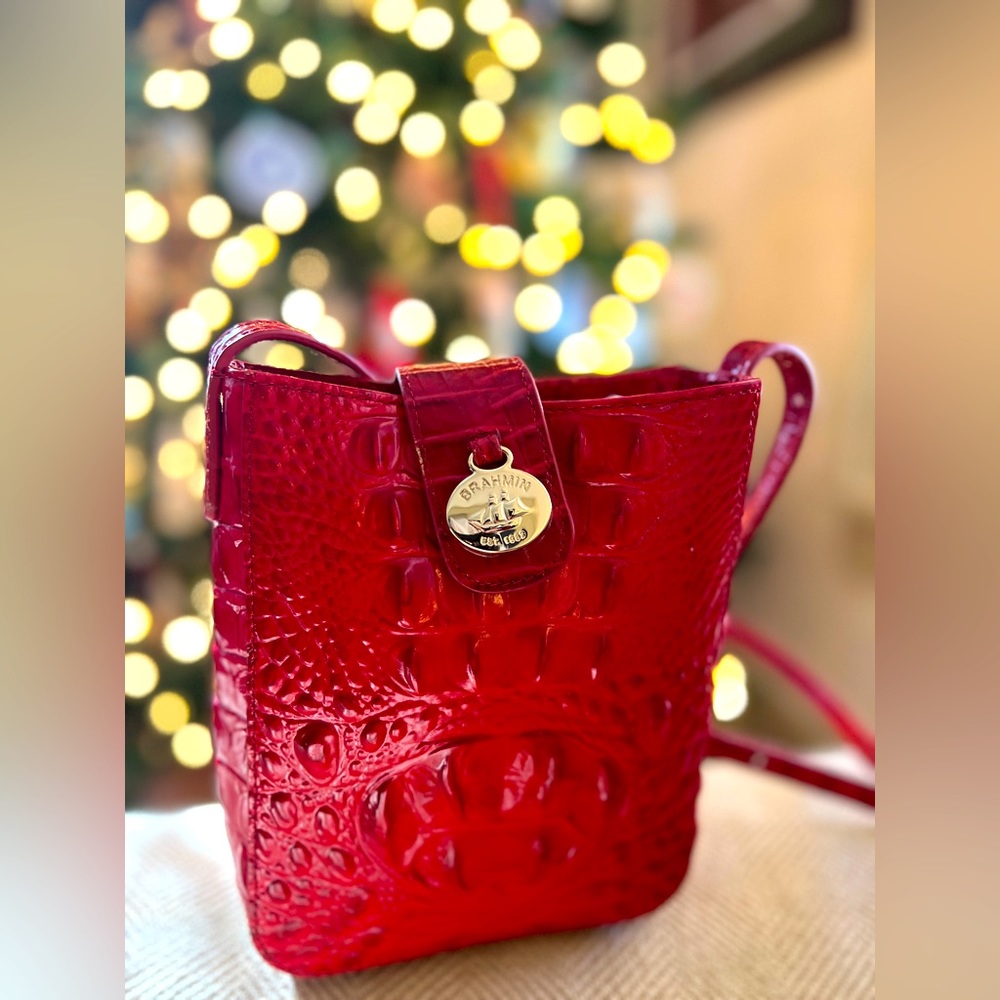 NWOT Brahmin Red Leather Melbourne Marley Crossbody Purse